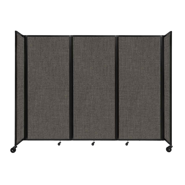 Room Divider 360 Folding Portable Partition 8'6" x 6'10" Mocha Fabric